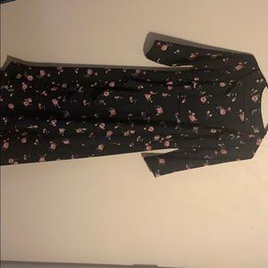 Black robe with pink roses